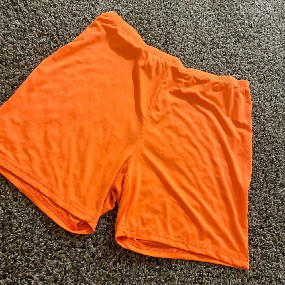 Orange biker shorts